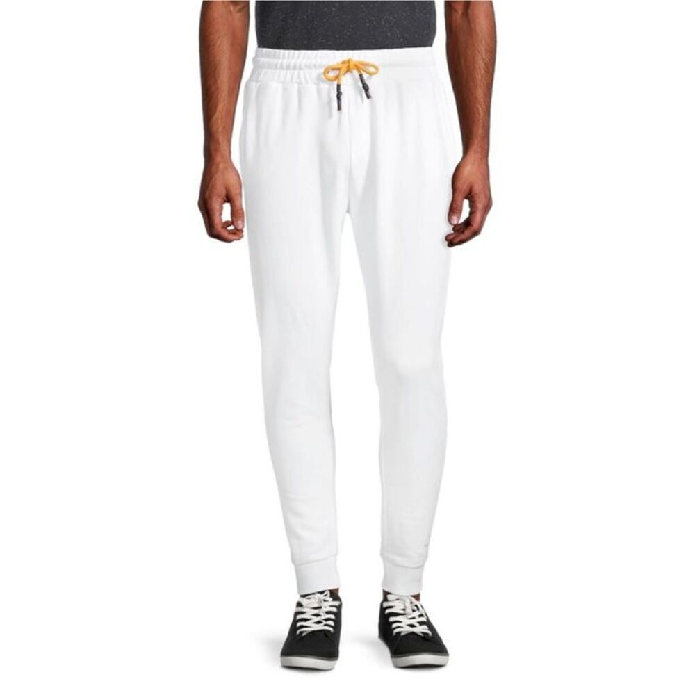 Elevenparis Mens Drawstring Straight Leg Jogger Casual Pants, White, LW x 29L...